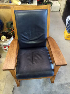 Furniture Restoration - Black Leather Chair